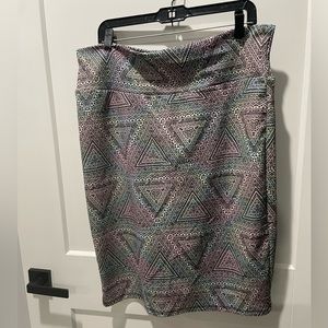 Lularoe multi geometric print Cassie pencil skirt 2XL XXL
